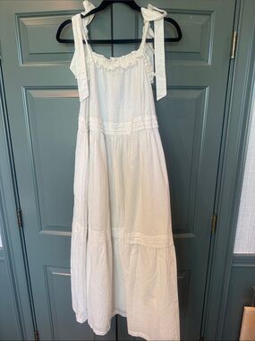 Cleobella White Maxi Tie-Shoulder Sundress